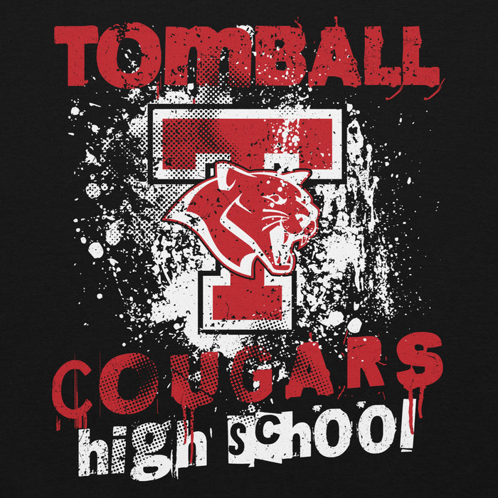 Close-up view of Tomball High School Cougars Black Classic Unisex Hoodie 205