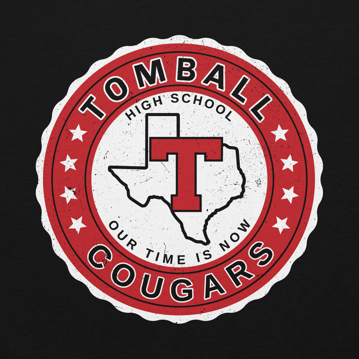 Close-up view of Tomball High School Cougars Black Classic Unisex Hoodie 216