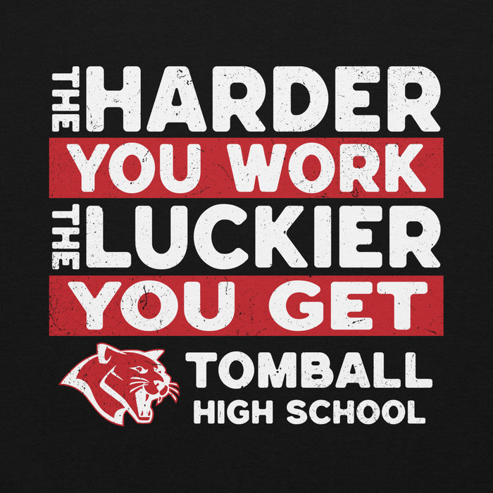 Close-up view of Tomball High School Cougars Black Classic Unisex Hoodie 238