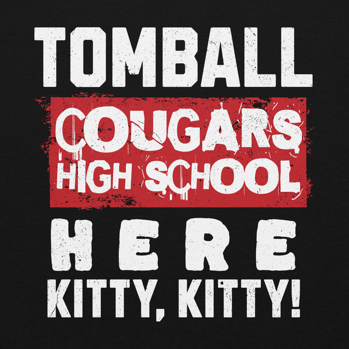Close-up view of Tomball High School Cougars Black Classic Unisex Hoodie 231
