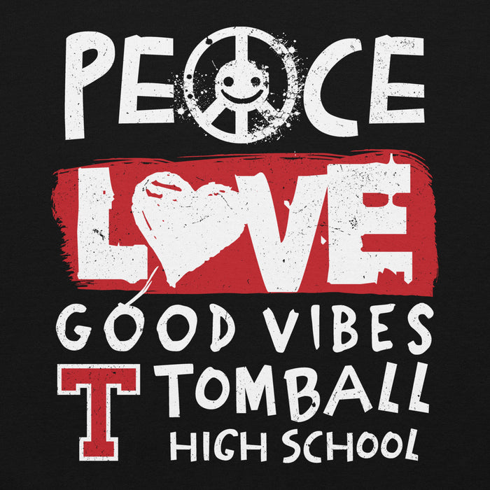 Close-up view of Tomball High School Cougars Black Classic Unisex Hoodie 240