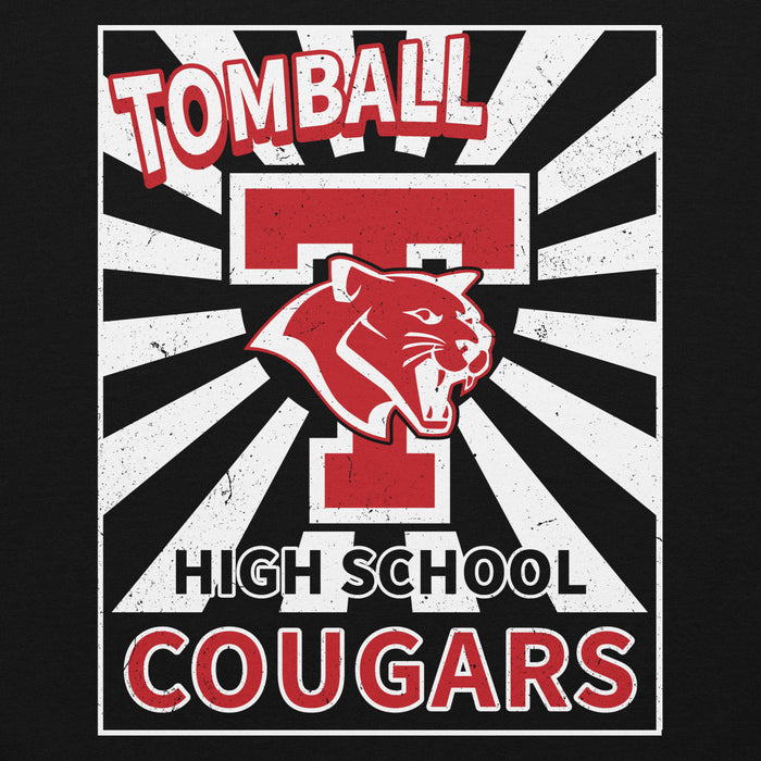Close-up view of Tomball High School Cougars Black Classic Unisex Hoodie 226