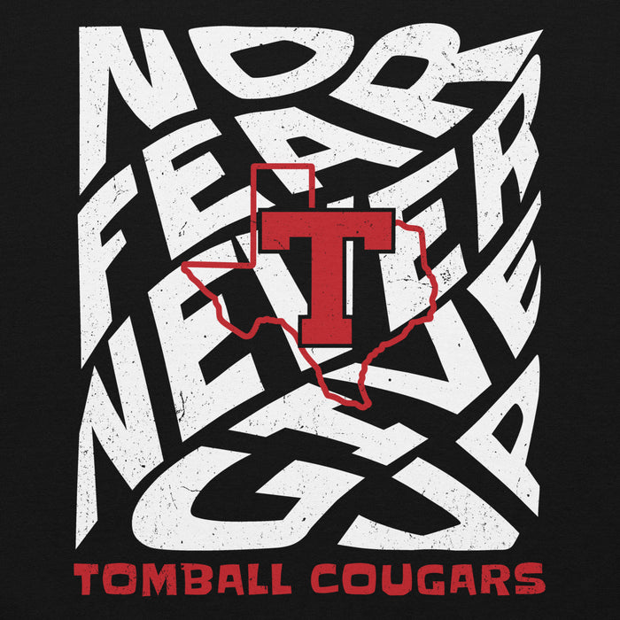 Close-up view of Tomball High School Cougars Black Classic Unisex Hoodie 236