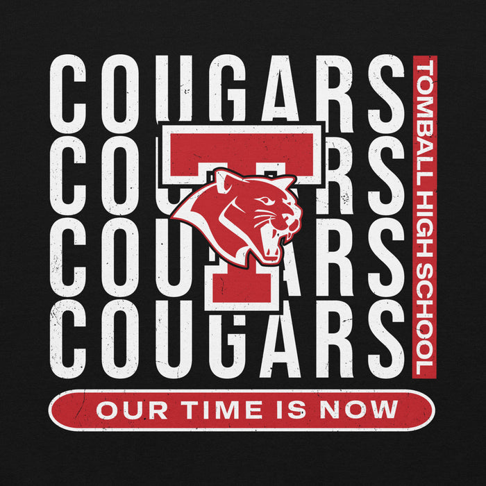 Close-up view of Tomball High School Cougars Black Classic Unisex Hoodie 235