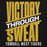 A black graphic print featuring the motivational phrase 'VICTORY THROUGH SWEAT' in distressed yellow and white lettering, with 'TOMBALL WEST TIGERS' written in white at the bottom. Tomball West High School Tigers Black Classic Unisex Hoodie 241