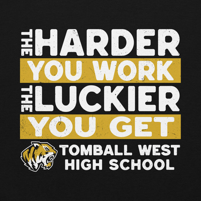 Close-up view of Tomball West High School Tigers Black Classic Unisex Hoodie 238