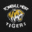 Close-up view of Tomball West High School Tigers Black Classic Unisex Hoodie 228