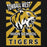 A graphic design featuring a roaring tiger head with the text 'TOMBALL WEST HIGH SCHOOL TIGERS' on a black background with yellow sunburst rays. Tomball West High School Tigers Black Classic Unisex Hoodie 226