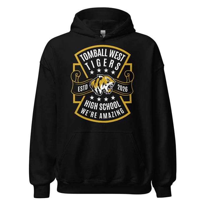 Tomball West High School Tigers Black Classic Unisex Hoodie 207