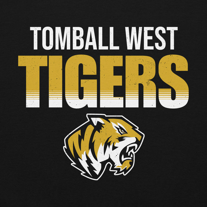 Close-up view of Tomball West High School Tigers Black Classic Unisex Hoodie 024