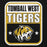 Close-up view of Tomball West High School Tigers Black Classic Unisex Hoodie 001
