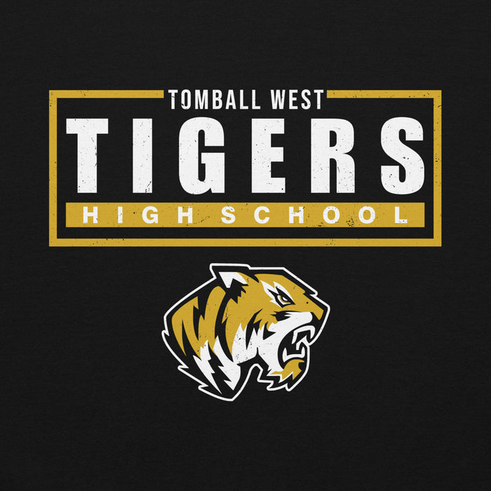 Close-up view of Tomball West High School Tigers Black Classic Unisex Hoodie 049