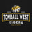 Close-up view of Tomball West High School Tigers Black Classic Unisex Hoodie 202
