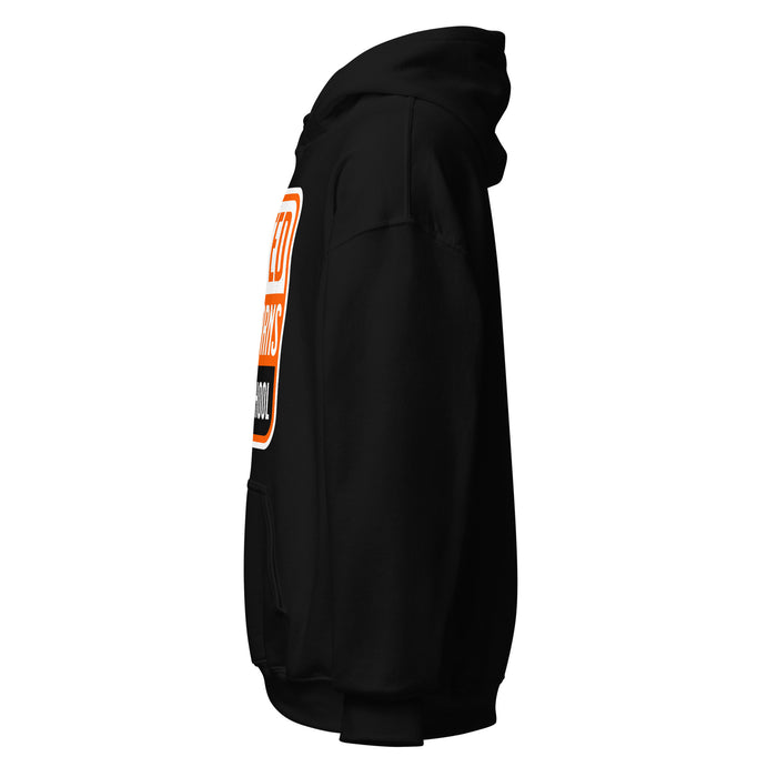 Left side view of United High School Longhorns Black Classic Unisex Hoodie 001