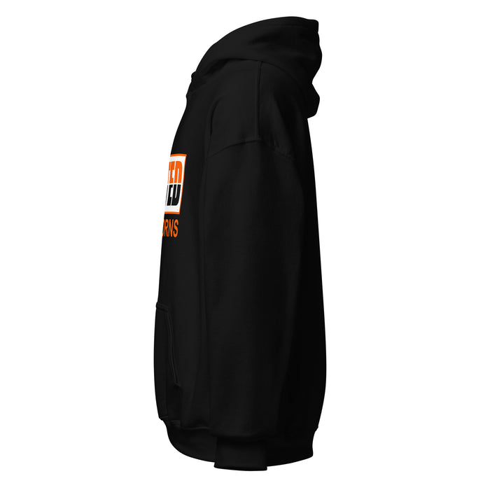 Left side view of United High School Longhorns Black Classic Unisex Hoodie 031