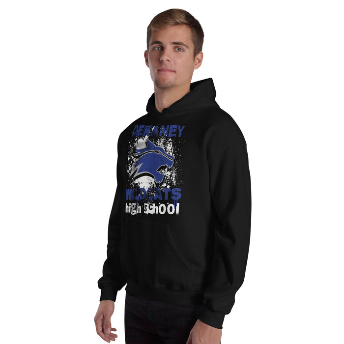 Man wearing Dekaney High School Wildcats Black Classic Unisex Hoodie 205