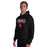 Man wearing Del Valle High School Cardinals Black Classic Unisex Hoodie 049