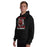 Man wearing Del Valle High School Cardinals Black Classic Unisex Hoodie 205