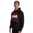 Man wearing Del Valle High School Cardinals Black Classic Unisex Hoodie 240