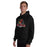 Man wearing Del Valle High School Cardinals Black Classic Unisex Hoodie 221