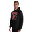 Man wearing Del Valle High School Cardinals Black Classic Unisex Hoodie 213