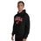 Man wearing Del Valle High School Cardinals Black Classic Unisex Hoodie 234