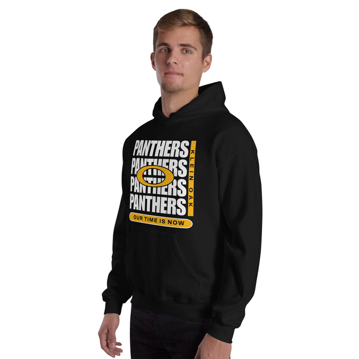 Man wearing Klein Oak High School Panthers Black Classic Unisex Hoodie 235