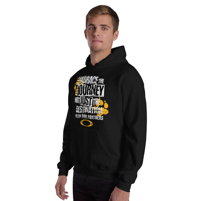 Man wearing Klein Oak High School Panthers Black Classic Unisex Hoodie 232