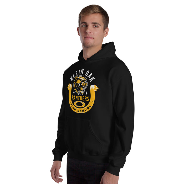 Man wearing Klein Oak High School Panthers Black Classic Unisex Hoodie 229