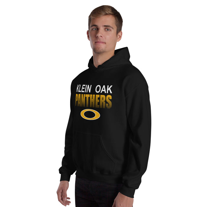 Man wearing Klein Oak High School Panthers Black Classic Unisex Hoodie 024