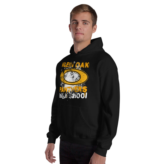 Man wearing Klein Oak High School Panthers Black Classic Unisex Hoodie 205