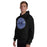 Man wearing Hebron High School Hawks Black Classic Unisex Hoodie 239
