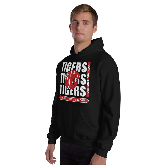 Man wearing Katy High School Tigers Black Classic Unisex Hoodie 235
