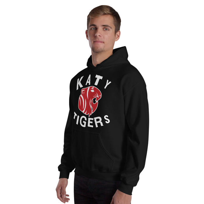 Man wearing Katy High School Tigers Black Classic Unisex Hoodie 228