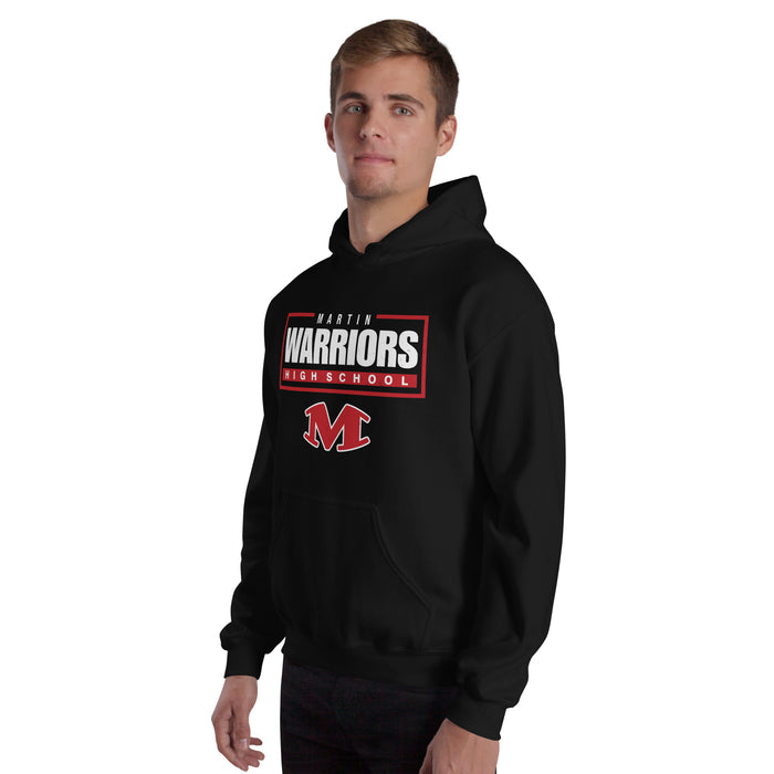 Man wearing Martin High School Warriors Black Classic Unisex Hoodie 049