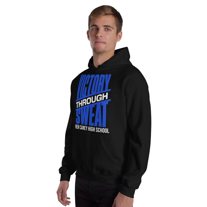 Man wearing New Caney High School Eagles Black Classic Unisex Hoodie 241