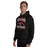Man wearing North Shore High School Mustangs Black Classic Unisex Hoodie 230