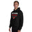 Man wearing North Shore High School Mustangs Black Classic Unisex Hoodie 003
