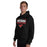 Man wearing North Shore High School Mustangs Black Classic Unisex Hoodie 049