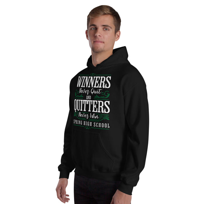Man wearing Spring High School Lions Black Classic Unisex Hoodie 237