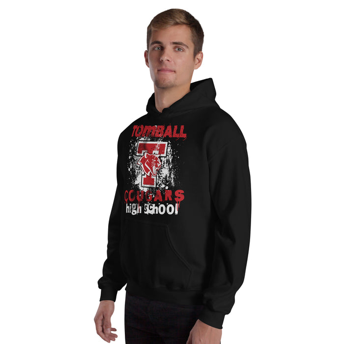 Man wearing Tomball High School Cougars Black Classic Unisex Hoodie 205
