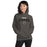 Woman wearing Conroe High School Tigers Charcoal Classic Unisex Hoodie 210
