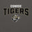 Close-up view of Conroe High School Tigers Charcoal Classic Unisex Hoodie 210