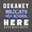 Close-up view of Dekaney High School Wildcats Charcoal Grey Classic Unisex Hoodie 231