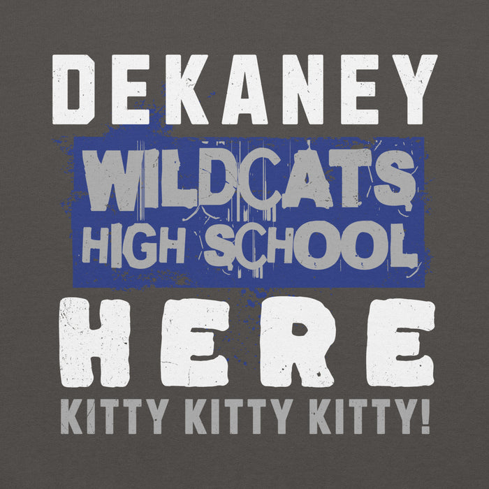 Close-up view of Dekaney High School Wildcats Charcoal Grey Classic Unisex Hoodie 231