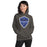 Woman wearing Dekaney High School Wildcats Charcoal Grey Classic Unisex Hoodie 225
