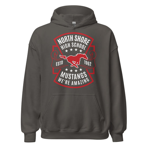 North Shore High School Mustangs Dark Grey Classic Unisex Hoodie 207