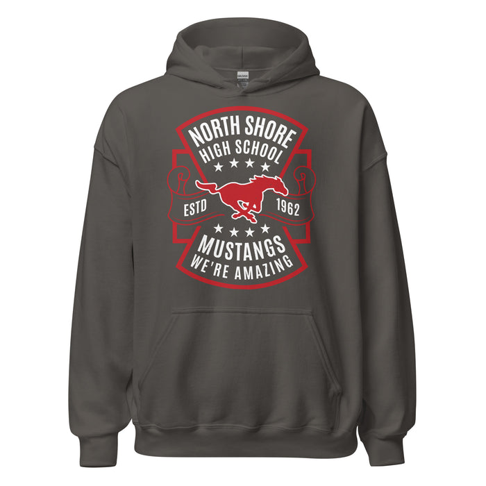 North Shore High School Mustangs Dark Grey Classic Unisex Hoodie 207