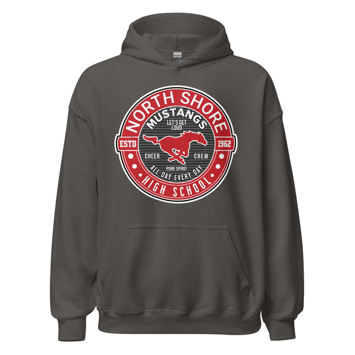 North Shore High School Mustangs Dark Grey Classic Unisex Hoodie 224