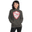 Woman wearing Odessa High School Bronchos Dark Grey Classic Unisex Hoodie 225